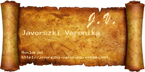 Javorszki Veronika névjegykártya